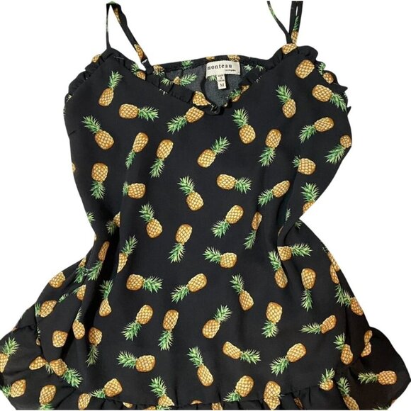 Pineapple Print Spaghetti Strap Dress size S - Picture 2 of 7